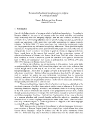 Retained Inflectional Morphology in Pidgins: 1 a Typological Study