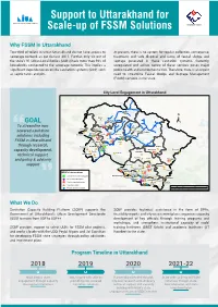 Support to Uttarakhand for Scale-Up of FSSM Solutions