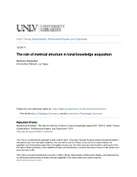 The Role of Metrical Structure in Tonal Knowledge Acquisition