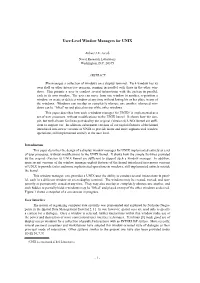 User-Level Window Managers for UNIX