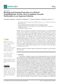Binding and Sensing Properties of a Hybrid Naphthalimide–Pyrene Aza-Cyclophane Towards Nucleotides in an Aqueous Solution