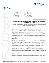 Fundtech's Internet Banking Solution Launched By