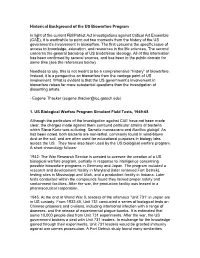 Historical Background of the US Biowarfare Program