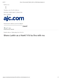 Shane Larkin As a Hawk? It'd Be Fine with Me | Mark Bradley |