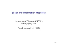 Social and Information Networks