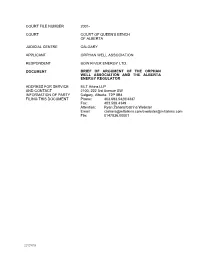 Brief of Argument of Orphan Well Association and Alberta Energy