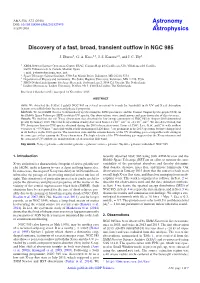 Discovery of a Fast, Broad, Transient Outflow in NGC