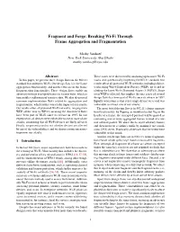 Fragment and Forge: Breaking Wi-Fi Through Frame Aggregation and Fragmentation
