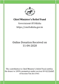 Online Donation Re Donation Received on 11-04-2020 On