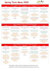 Spring Menu 2019
