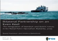 The Integration of Swedish and Dutch Forces in EU Naval Force Operation Atalanta, 2015
