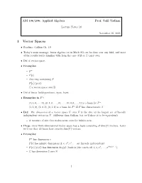 1 Vector Spaces