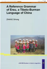 A Reference Grammar of Ersu, a Tibeto-Burman Language of China