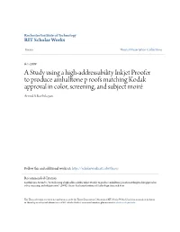 A Study Using a High-Addressability Inkjet Proofer to Produce Amhalftone P Roofs Matching Kodak Approval in Color, Screening, and Subject Moiré Arvind S