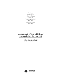 Assessment of the Additional Appropriation for Research
