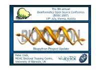 Biopython BOSC 2007