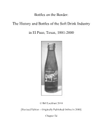 Bottles on the Border: the History and Bottles of the Soft Drink Industry In