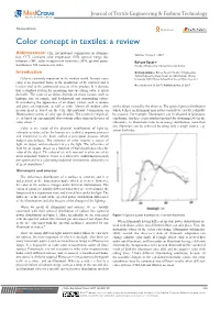 Color Concept in Textiles: a Review