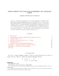 Morse Theory for Lagrange Multipliers and Adiabatic Limits