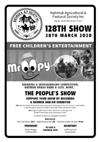 NATIMUK SHOW SCHEDULE 2020.Indd