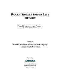 Rocky Shoals Spider Lily Report
