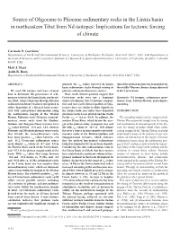 Source of Oligocene to Pliocene Sedimentary Rocks in the Linxia Basin in Northeastern Tibet from Nd Isotopes: Implications for Tectonic Forcing of Climate
