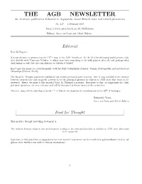 THE AGB NEWSLETTER an Electronic Publication Dedicated to Asymptotic Giant Branch Stars and Related Phenomena