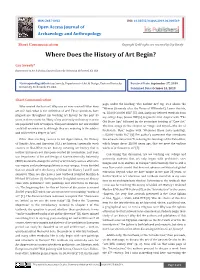 Where Does the History of Art Begin?