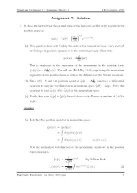 Assignment 7: Solution