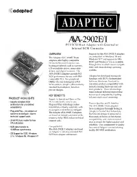 AVA™-2902E/I PCI SCSI Host Adapter with External Or Internal SCSI Connector