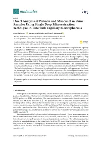 Direct Analysis of Psilocin and Muscimol in Urine Samples Using Single Drop Microextraction Technique In-Line with Capillary Electrophoresis
