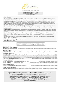 OCTOBER 2009 LIST See Inside for Valid Dates