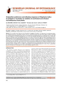 Oviposition Preference and Olfactory Response of Diaphania Indica (Lepidoptera: Pyralidae) to Volatiles of Uninfested and Infested Cucurbitaceous Host Plants