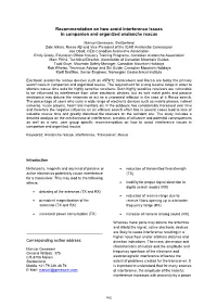 Recommendation on How Avoid Interference Issues in Companion and Organized Avalanche Rescue