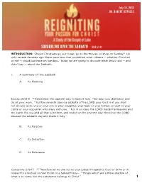 Squabbling Over the Sabbath Luke 6:1-11