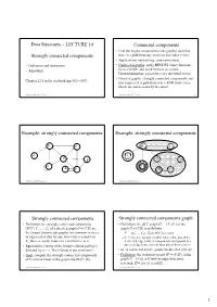 Strongly Connected Components Example: Strongly Connected Components
