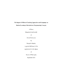The Impact of Different Teaching Approaches and Languages On