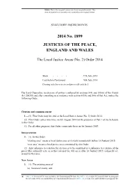 The Local Justice Areas (No. 2) Order 2014