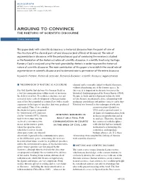 Arguing to Convince the Rhetoric of Scientific Discourse