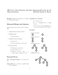 Binomal Heaps and Queues Node
