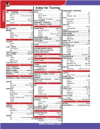 Index for Touring TOURING a FOOTPEG