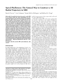 Spiral Phyllotaxis: the Natural Way to Construct a 3D Radial Trajectory in MRI