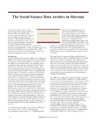 The Social Science Data Archive in Slovenia