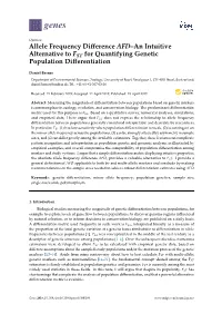 Allele Frequency Difference AFD–An Intuitive Alternative to FST for Quantifying Genetic Population Differentiation