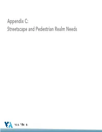 Appendix C: Streetscape and Pedestrian Realm Needs