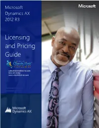 Microsoft Dynamics AX 2012 R3 Licensing and Pricing Guide