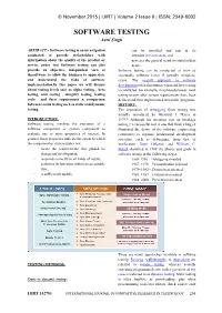 SOFTWARE TESTING Aarti Singh
