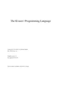 The Kvaser T Programming Language