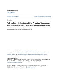Anthropology & Apologetics