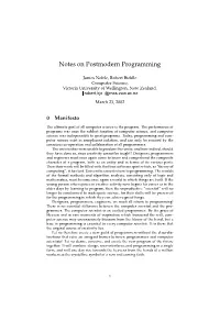 Notes on Postmodern Programming